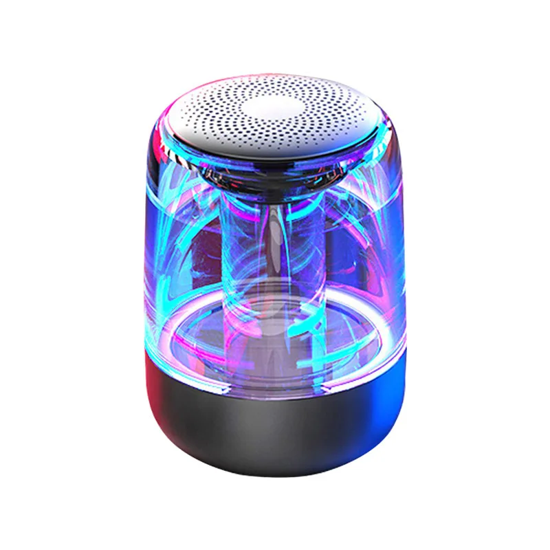 Мини Bluetooth динамик Хрустальное аудио стекло беспроводной цветной свет крутой
