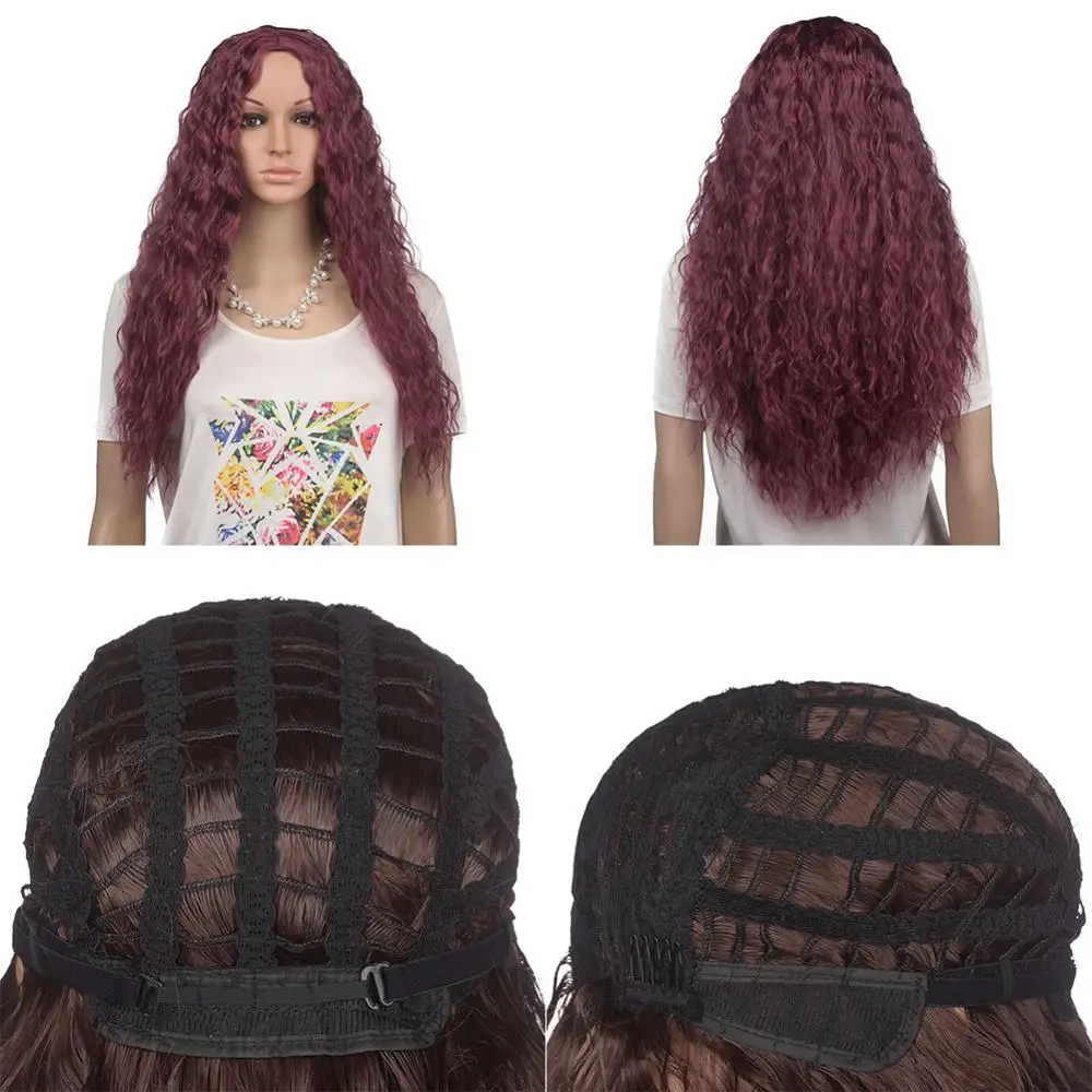 Длинные Синтетические парики ZYR для американских африканских женщин винного