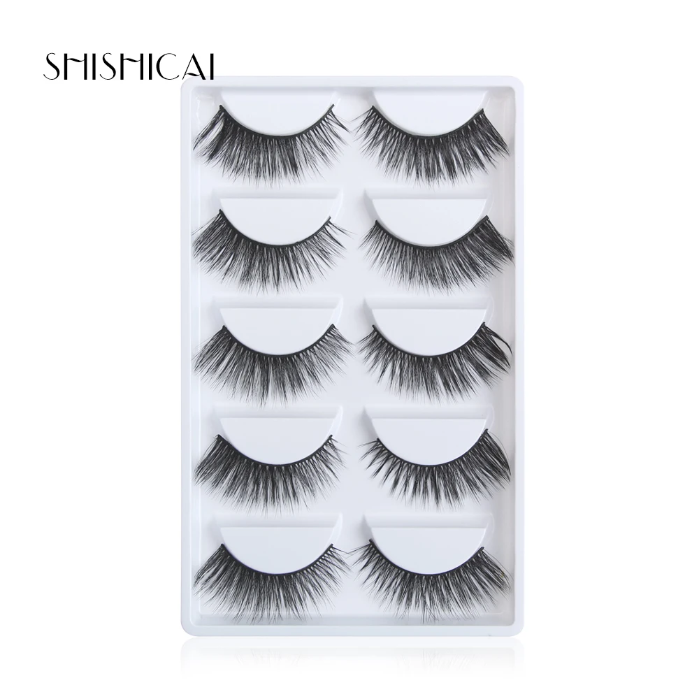 1/5 пар 3D норковые ресницы натуральные драматические 1-1 5 см Eeylashes 100% безжалостные