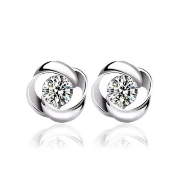 

Simple Shiny and Happy Clover Korean Earrings Ladies Earrings Cross-border Supply Jewelry Wholesale SLSYCED