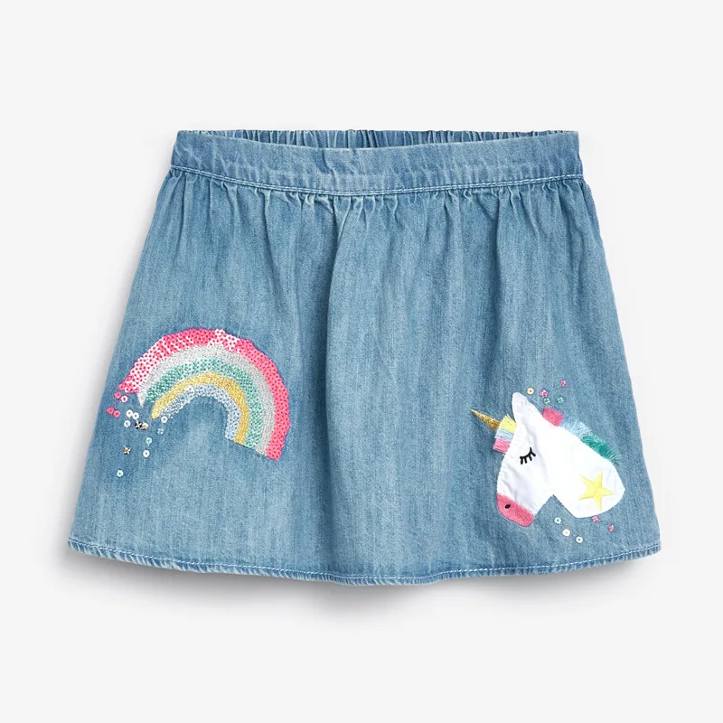 Маленькая мавенская юбка Туту Платье Девушка Детская одежда Единорог Радуга