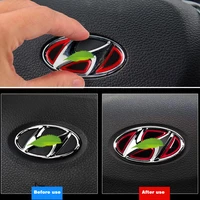 car styling steering wheel front rear emblem badge logo sticker decal for hyundai elantra sonata yf 8 2011 2014 car stickers
