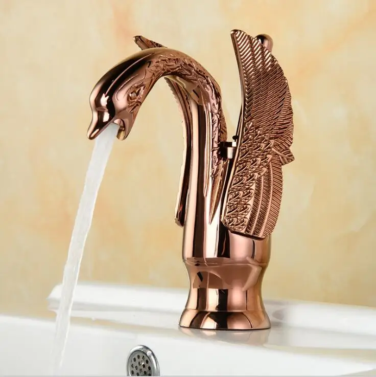 Смеситель для раковины в античном стиле JM65 латунный кран виде лебедя из бронзы
