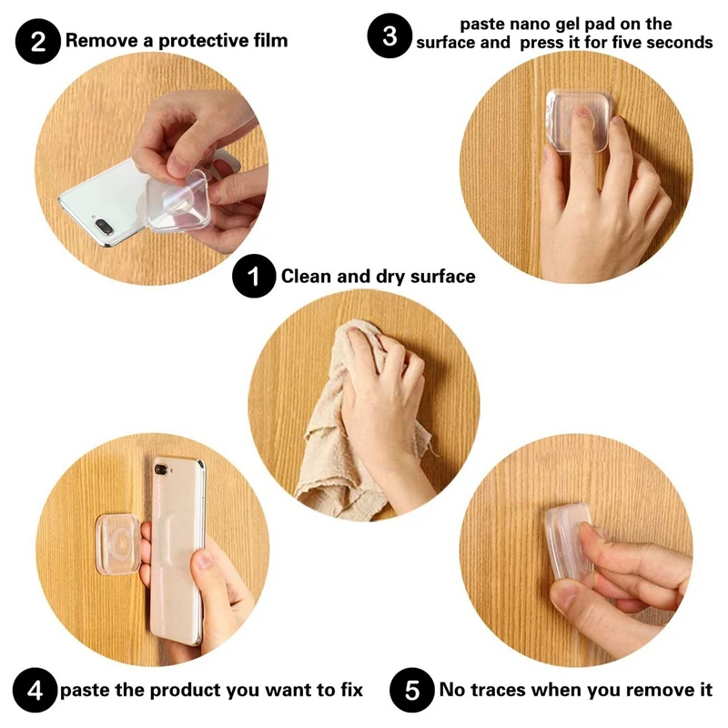 

Nano Gel Pad Traceless ic Stickers, Phone Holder,Washable Multi-Functional,Reusable Nano Casual Paste (2 Pack)