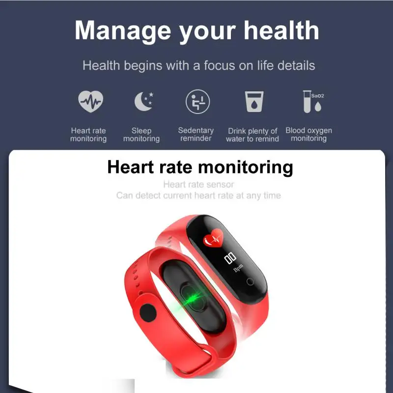 NEW Smart Wristband For M4 Bluetooth 4.0 Waterproof Sport Watch IP67 Blood Pressure Heart Rate Monitor Pedometer Bracelet Unisex |