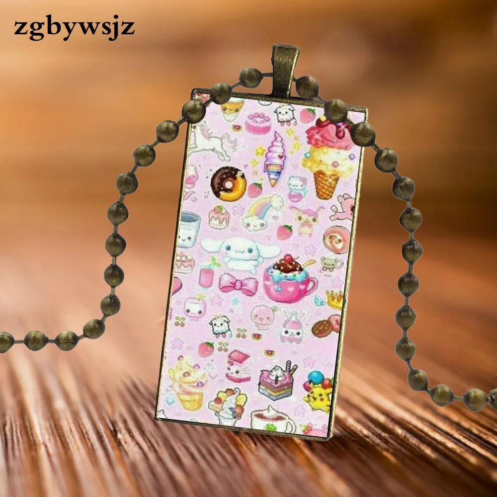 Стекло колье с кабошоном кулон прямоугольник ювелирные изделия-ожерелья para novios