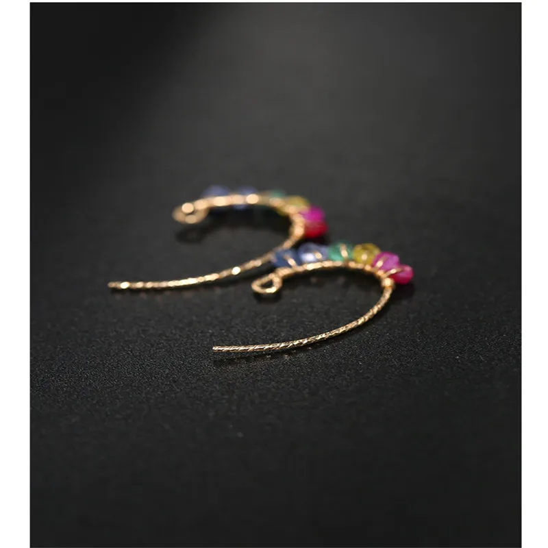 Серьги DMBS035 с градиентом и красным сапфиром женские серьги из натурального