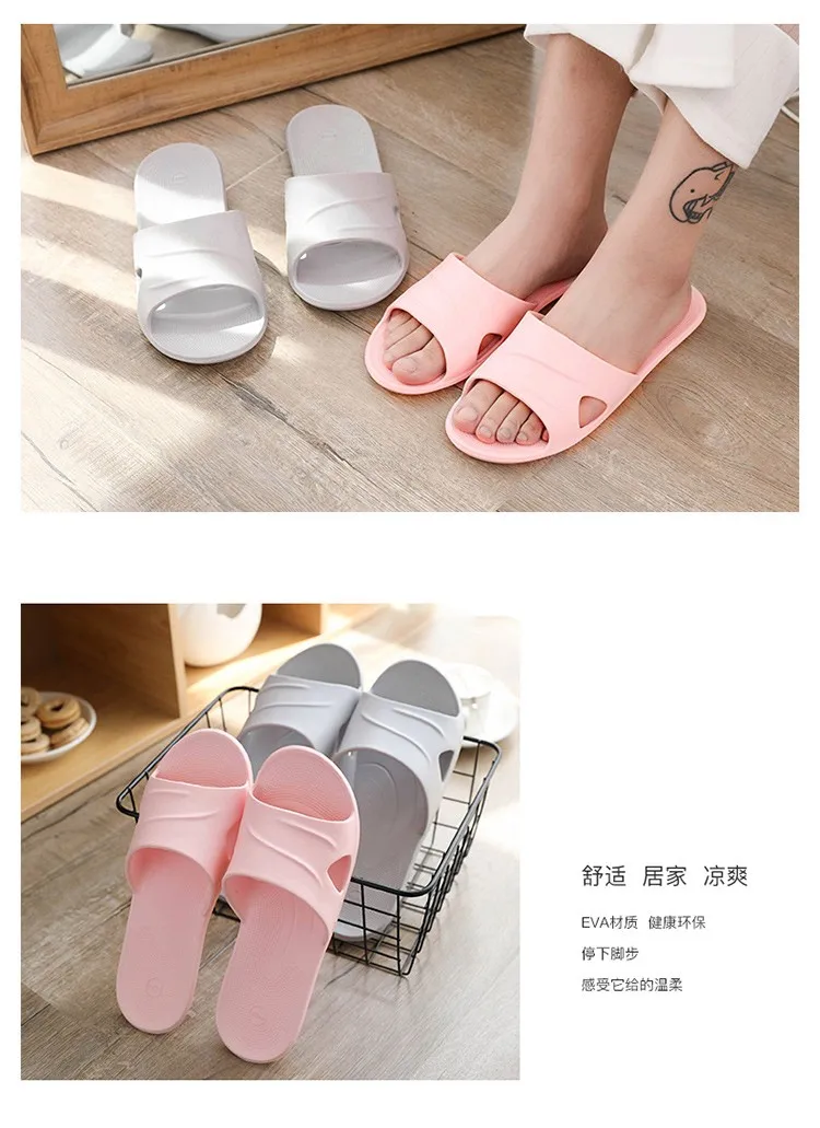 

Couple slipper 2020 new Summer Flip Flops Indoor Bathroom Slides Non-Slip Solid Color Slippers Flip Flops zapatos de mujer #3