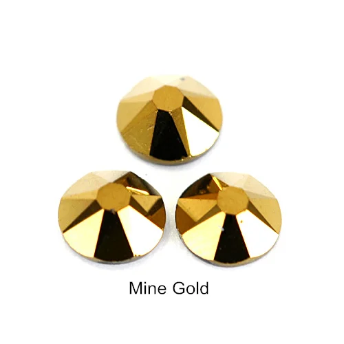 Mine Gold 2088 граненые Стразы отличного качества для ногтей с плоской задней поверхностью, много цветов, стразы для украшения ногтей Y3813 - Цвет: Mine Gold