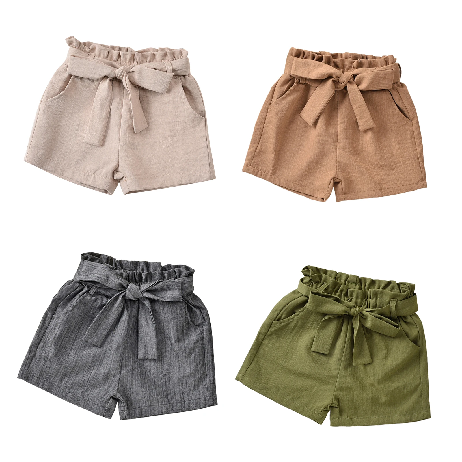 FOCUSNORM Летние 4 цвета детские шорты для девочки брюки От 1 до 6 лет однотонный
