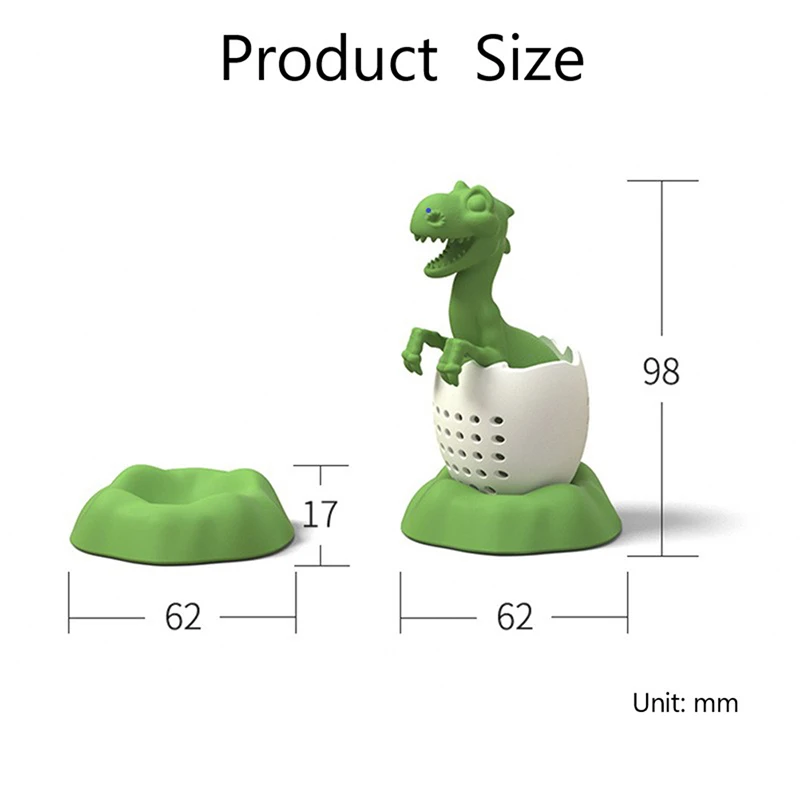 

1 PC Tea Strainer Silicone Creative Dinosaur Shape Tea Infuser Leaf Filter Strainers