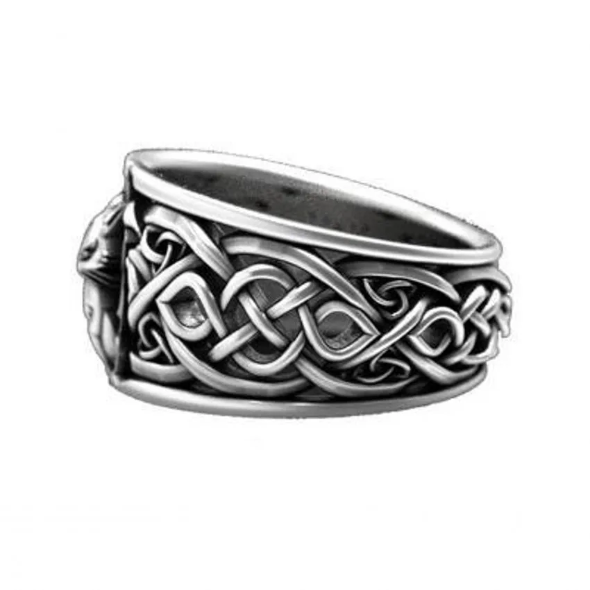 

Celtic Vintage Fine Silver Color Nine Tailed Fox Ring for Women Men Steampunk Party Halloween Jewelry Boyfriend Gifts