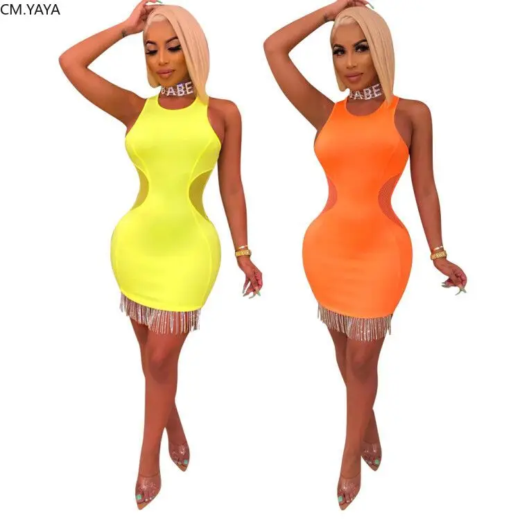 Женское Сетчатое платье без рукавов облегающее винтажное выше колена с