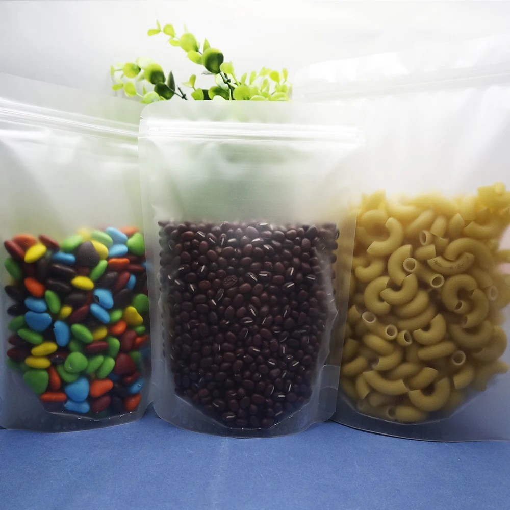 100 шт. стоьте вверх матовый прозрачный чехлы 13*20 см Пластик ZipLock мешок