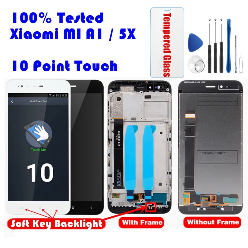 Для Xiaomi mi A1 ЖК-дисплей+ рамка экрана 10 Сенсорная панель mi A1 mi 5X ЖК-дисплей дигитайзер сенсорный экран Запасные части