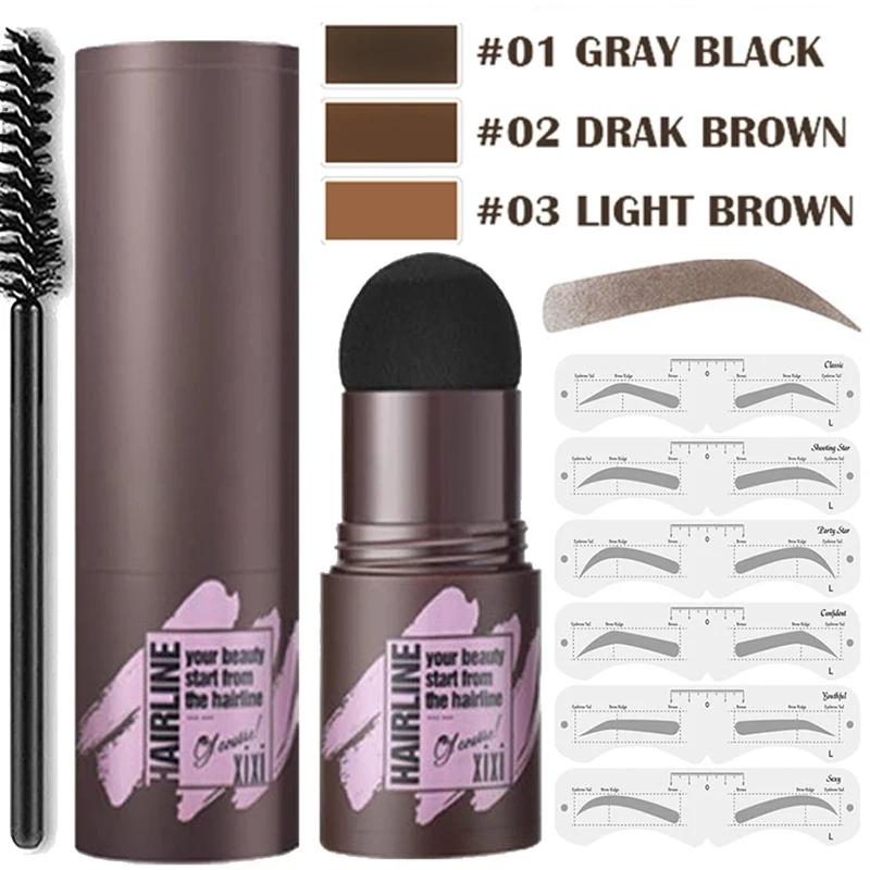 

XIXI One Step Eyebrow Stamp Shaping Kit Eyebrow Gel Stamp Makeup Kit With 12 Reusable Eyebrow Stencils Eyebrow Brushes TSLM2