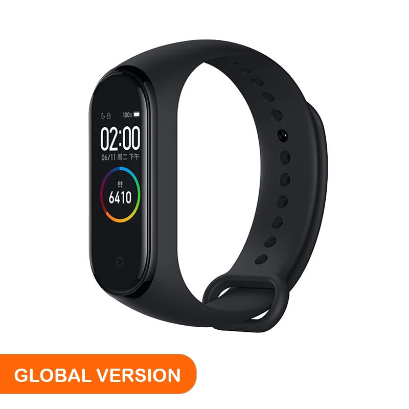 Global Version Глобальная версия, Xiaomi Mi, 4 смарт-браслет, AMOLED экран, Smartband, фитнес-браслет, Bluetooth, спортивный, водонепроницаемый - Цвет: Global Version
