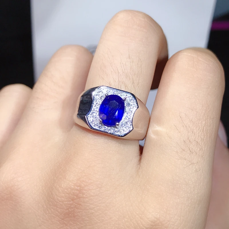 Мужское кольцо с натуральным сапфиром 3 карата отличная атмосфера. Чистое