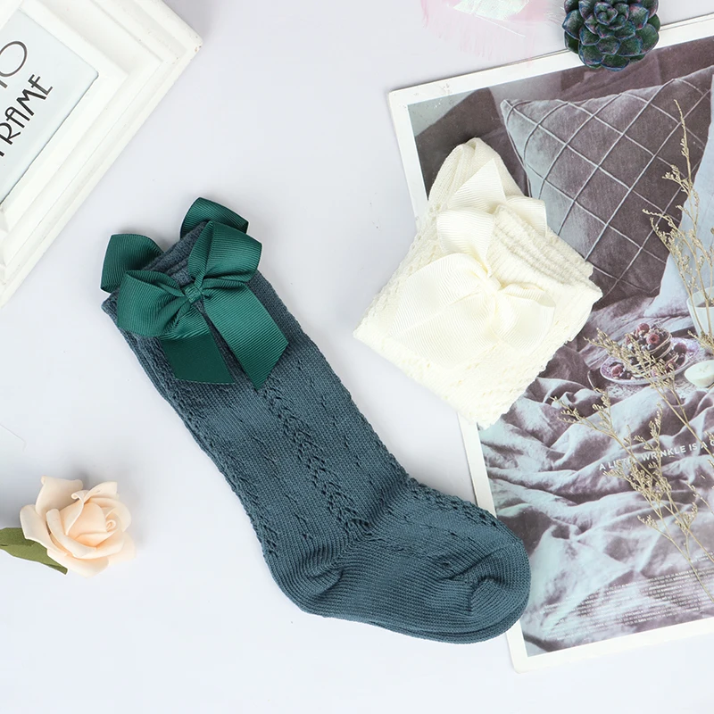 

Baby Toddlers Girls Socks Solid Breathable Mesh Cotton Socks Newborn Medium Tube 3/4 Knee High Spanish Style Socks for Girls