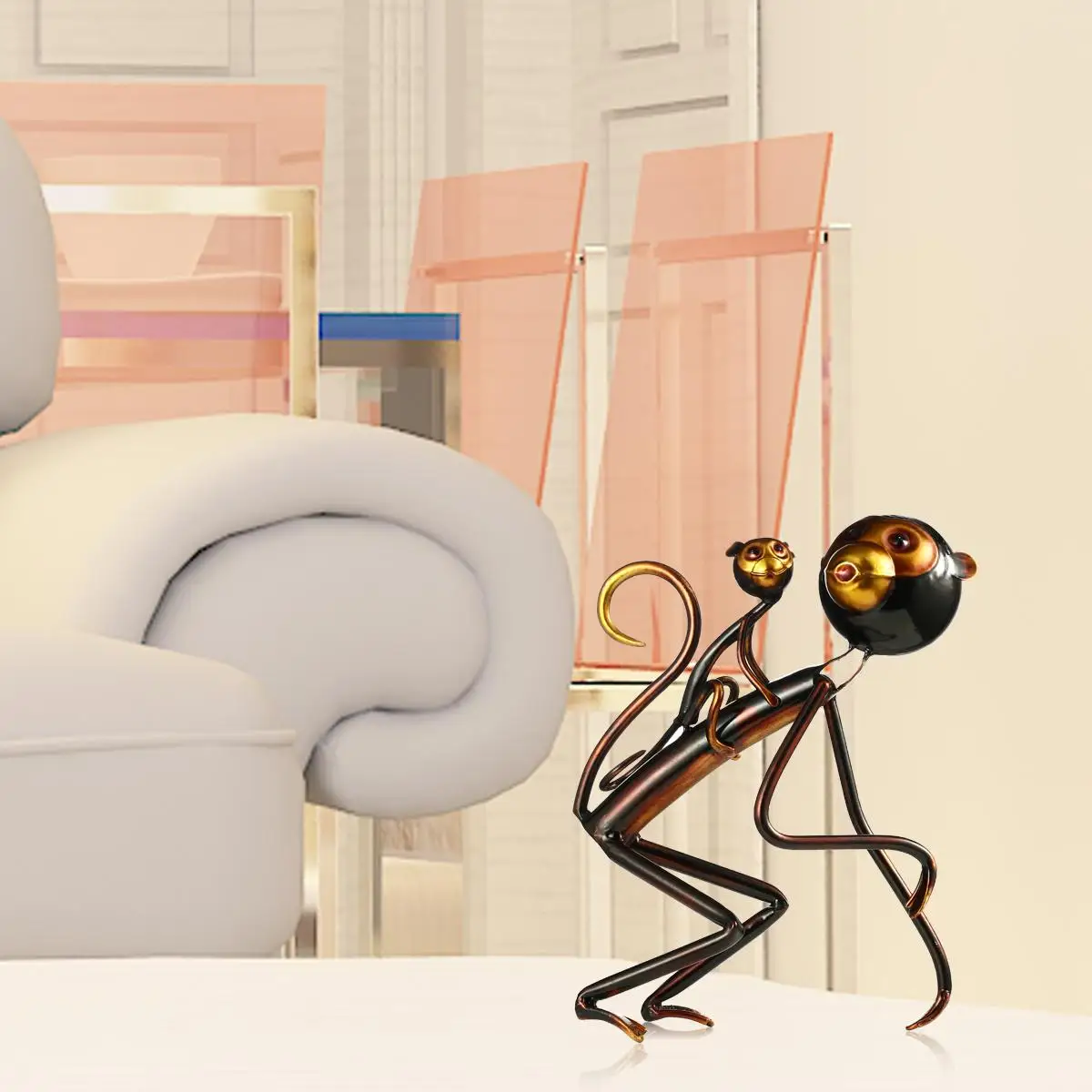 Металлическая скульптура Tooarts Утюг с принтом обезьяна для переноски ребенка