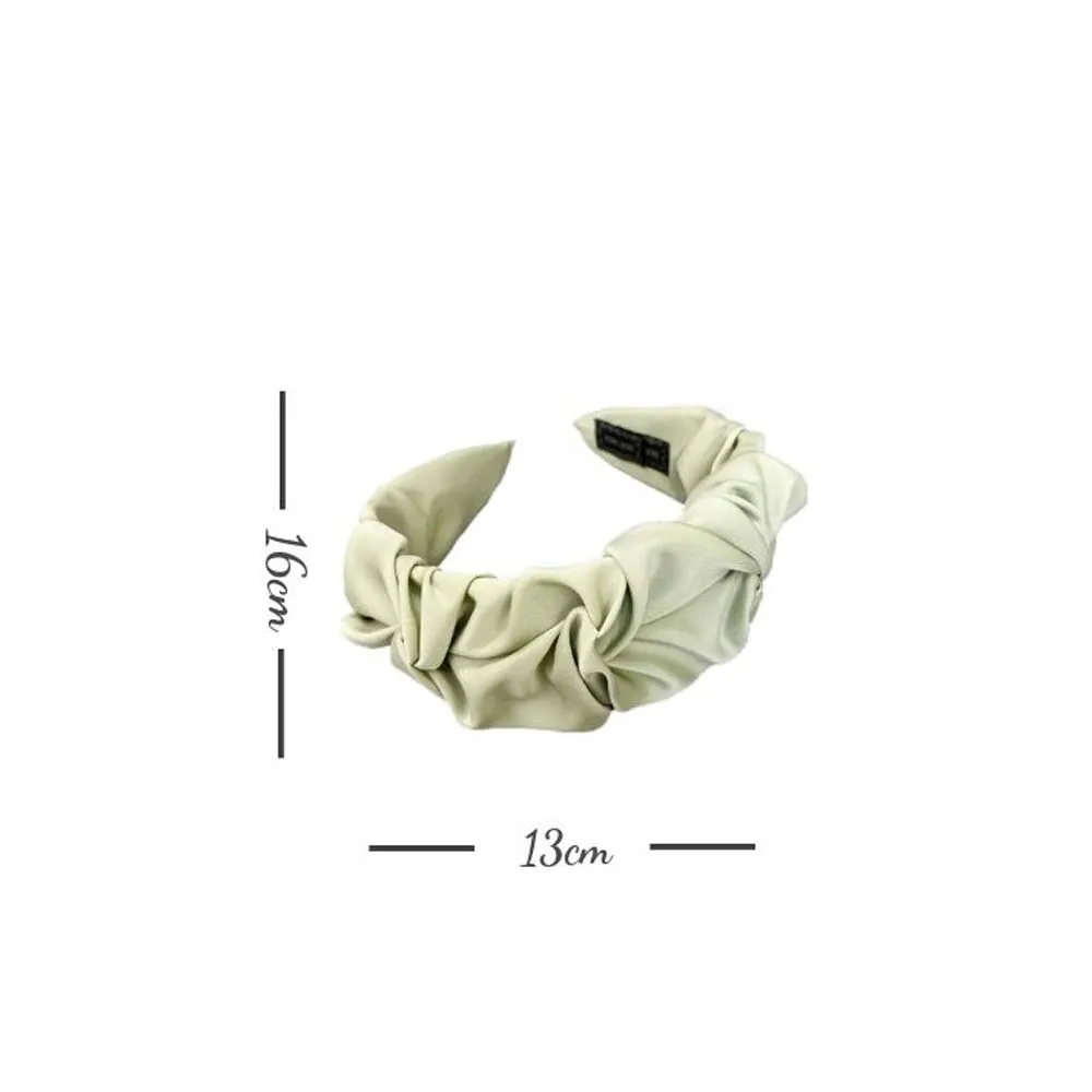 

Fashion Women Hair Accessories Wide Side Wrinkled Hairband Casual Soft Hair Hoop Female Headband Wholesale