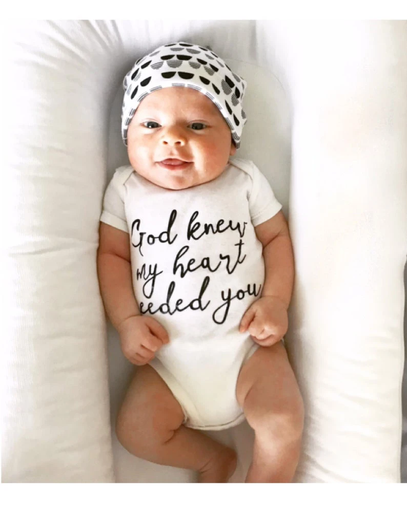 Комбинезон для новорожденного мальчика и девочки с надписью God Know My Heart Need You