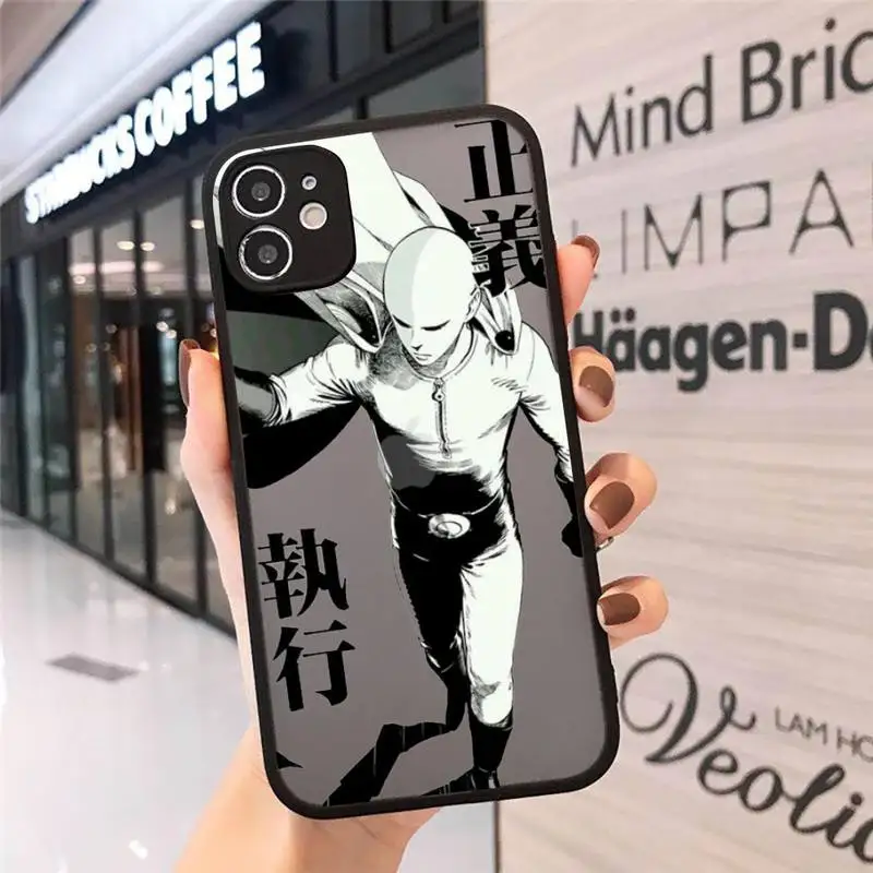 

Anime One Punch Man Phone Case For iPhone 12 11 Mini Pro XR XS Max 7 8 Plus X Matte transparent cover