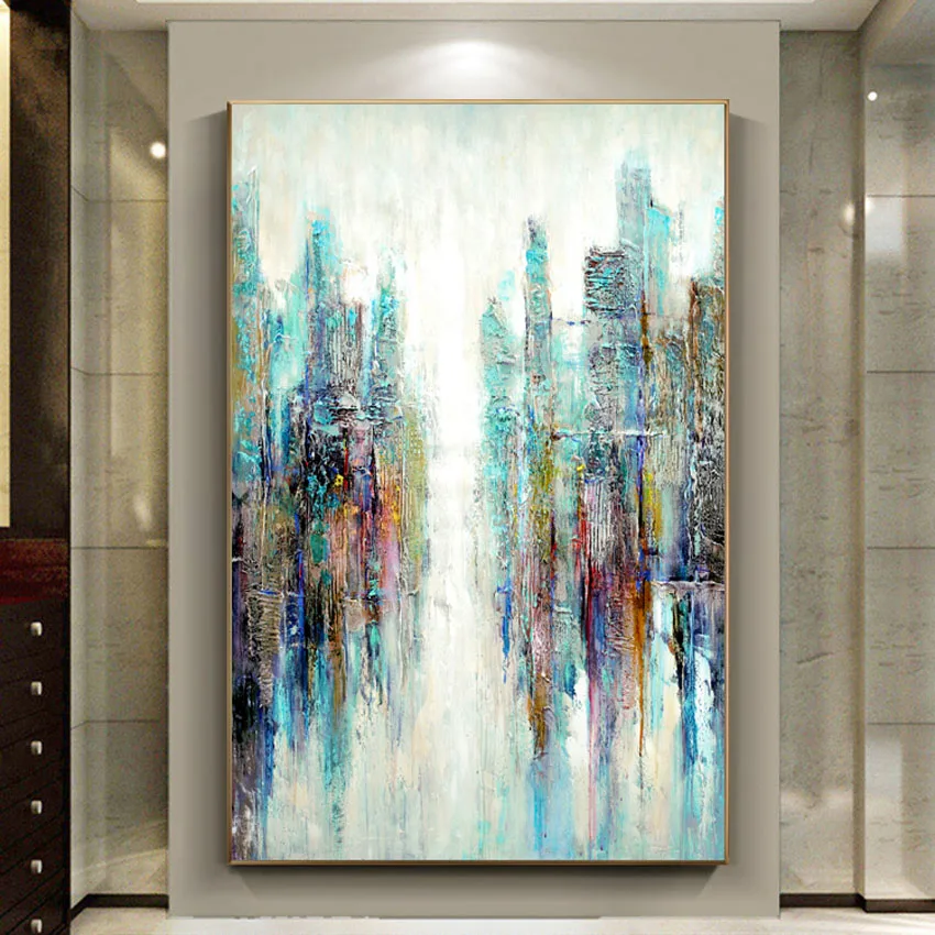 Нордическая абстрактная ручная рисованная Акриловая картина маслом настенная