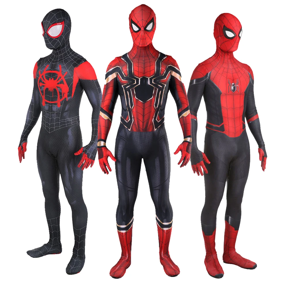 

Halloween Superhero Cosplay Spider Costume Bodysuit Jumpsuit Lycra Ployester Spandex 3D Style Zentai Suits For Adults Kids