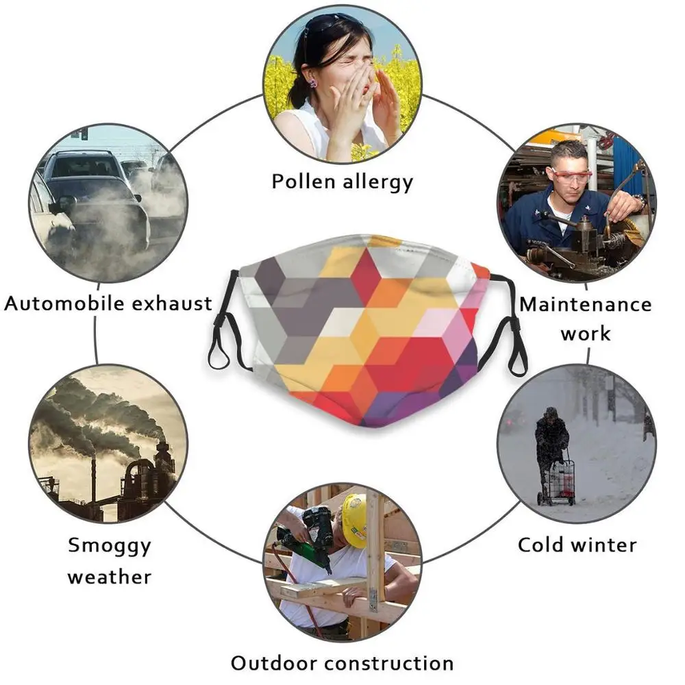 

Could Have Been Print Washable Filter Anti Dust Mouth Mask Abstract Geometric Geometric Contrast Blue Violet Ultraviolet Purple