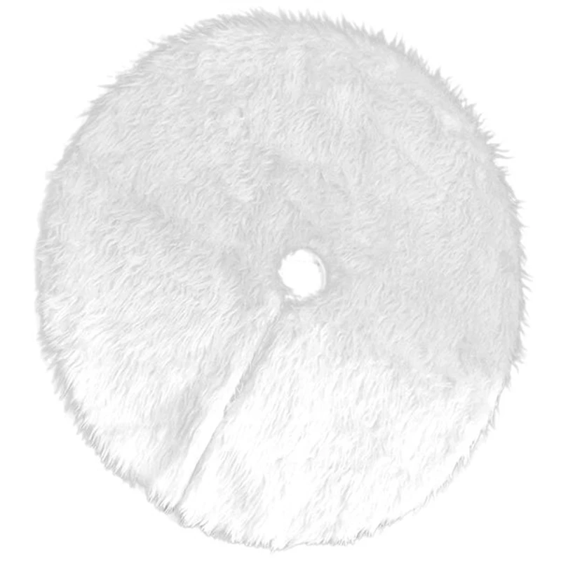 

Pure White Long Hair Christmas Tree Skirt Christmas Plush Tree Skirt Christmas Tree Decoration Tree Skirt 90Cm