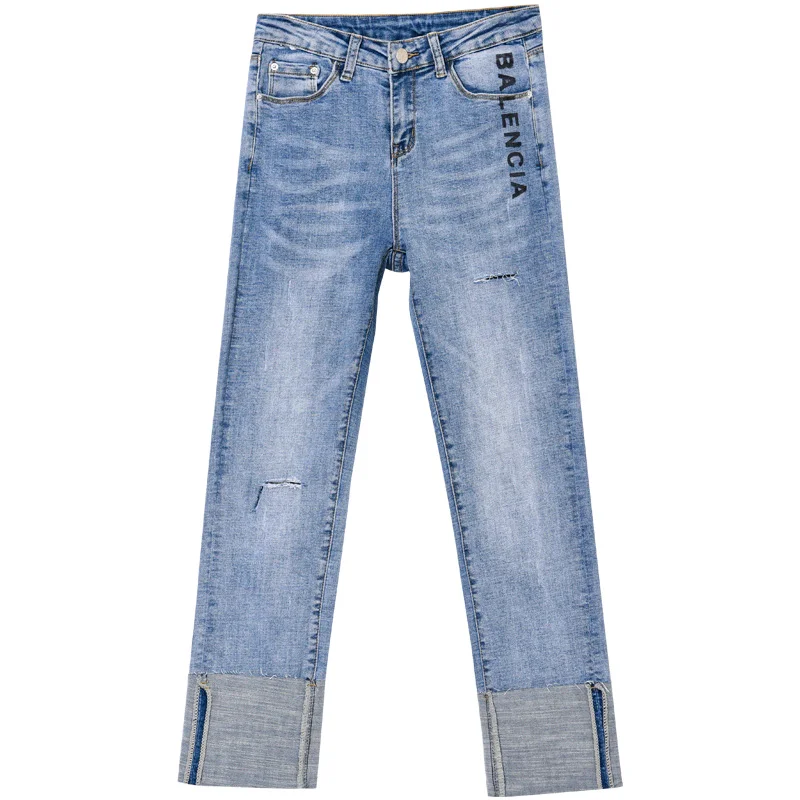 

ZSRS High waist jeans High Elastic women pants New skinny pencil pants straight pants plus size 9-minute pants in spring 2020