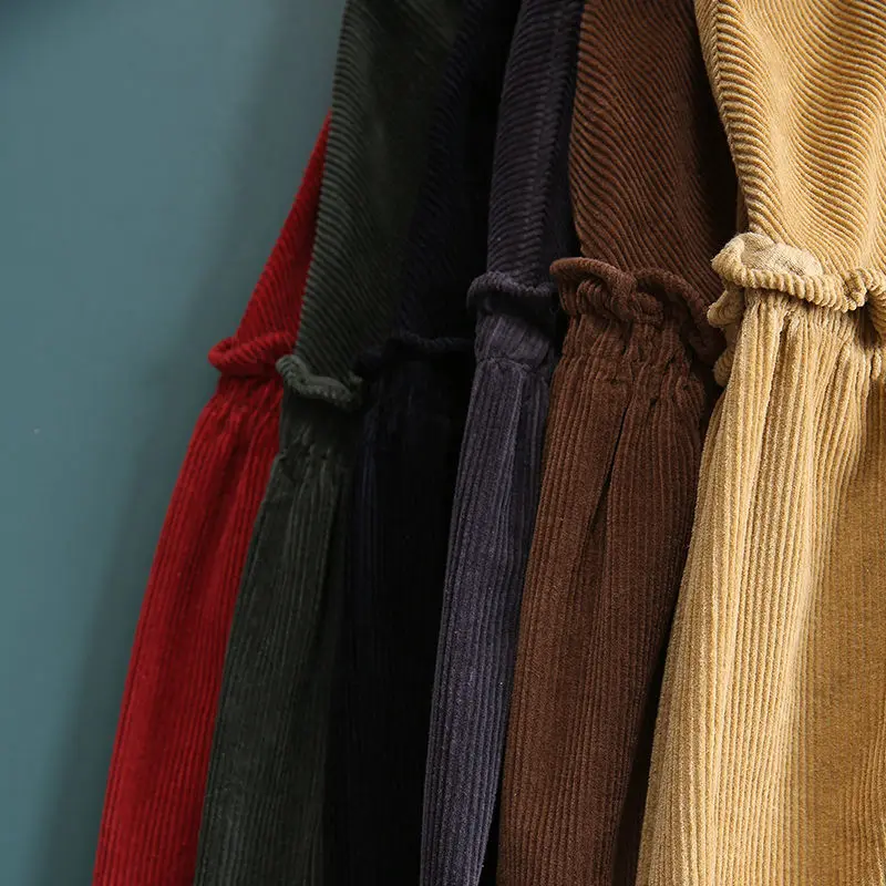 Свободная Вельветовая куртка большого размера на осень Женская Повседневная