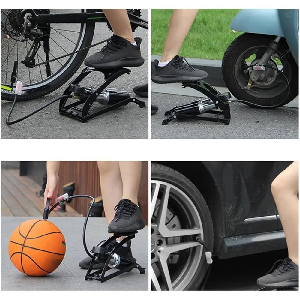

Air Pump Precision Gauge Single Double Cylinder Foot High Pressure Inflator Bicycle Scooter Motorcycle Inflatable Air Pump