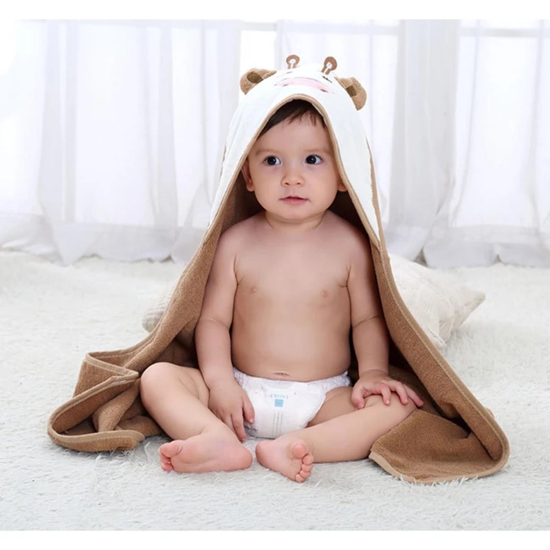 

Детское банное полотенце с капюшоном, накидка, банный халат в форме коровы с героями мультфильмов, накидка-пончо