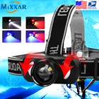 EZK20 Прямая поставка светодиодный налобный фонарь красный и синий встроенный аккумулятор USB Перезаряжаемый телескопический зум с зажимом для велосипеда