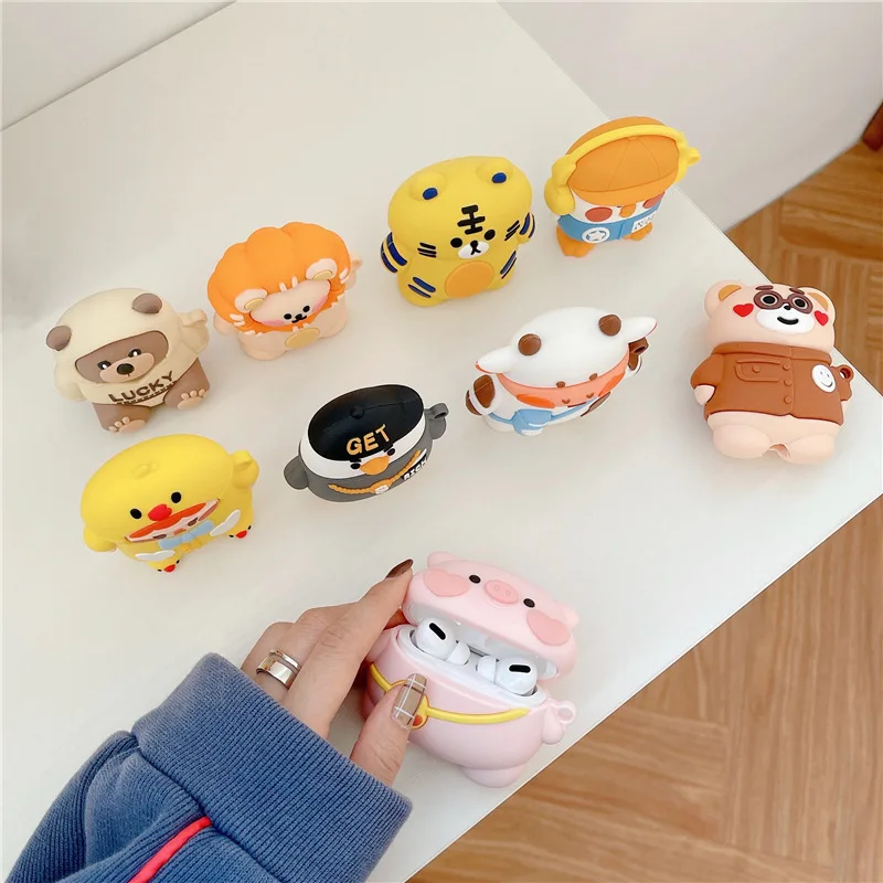 

For Airpods Pro Case 3D Cartoon Cute Soft Silicone Earphone Cases For Apple Air Pods Pro 1 / 2 / 3 Wireless Headphone Cover Bags