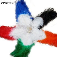 factory wholesale 65 70 cm white with black tip ostrich feathers for centerpiece decorations
