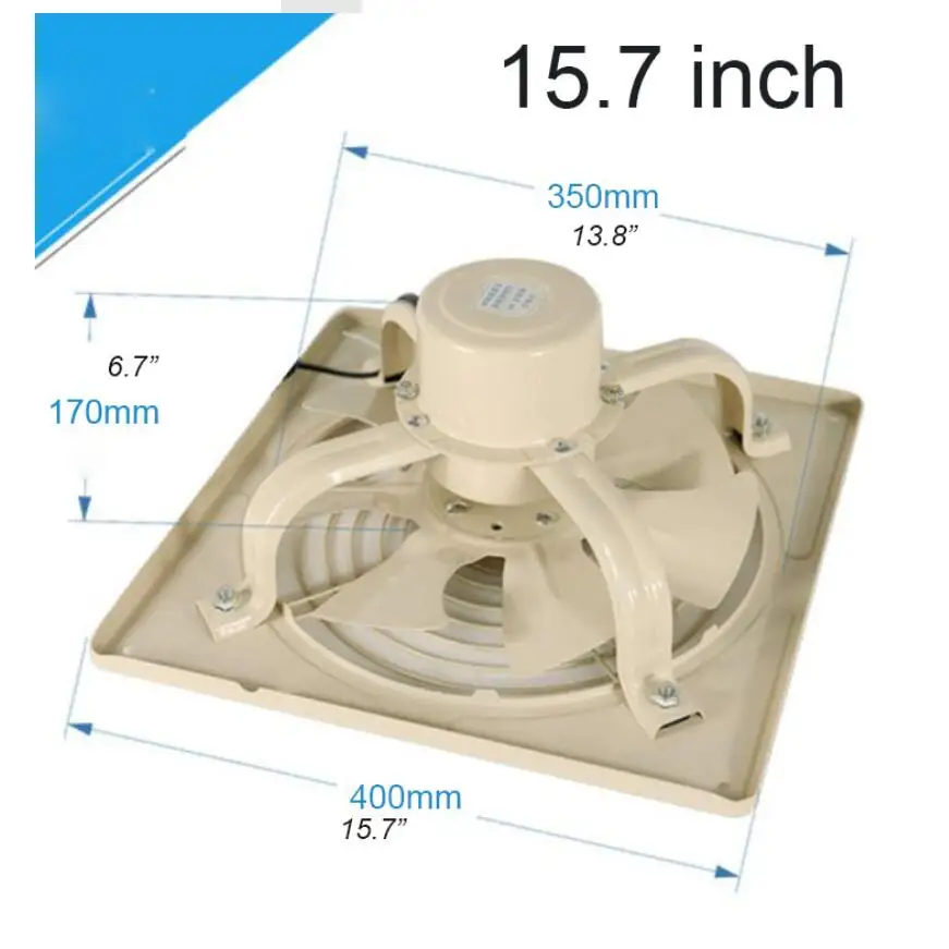 

220V 9.8~15.7 inch Exhaust Fan High Speed Air Extractor Window Ventilation Fan for Kitchen Ventilator Axial Industrial Wall Fan