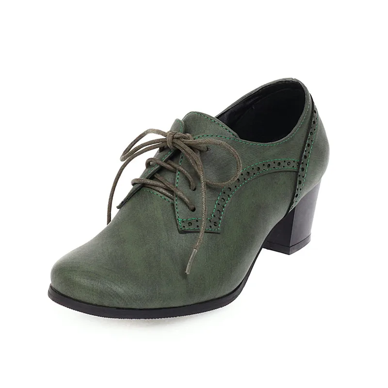 Женские туфли-лодочки на шнуровке с круглым носком | Обувь