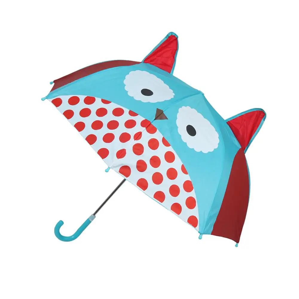 Милый мультяшный автоматический зонт для детей анимационный 3d с длинными