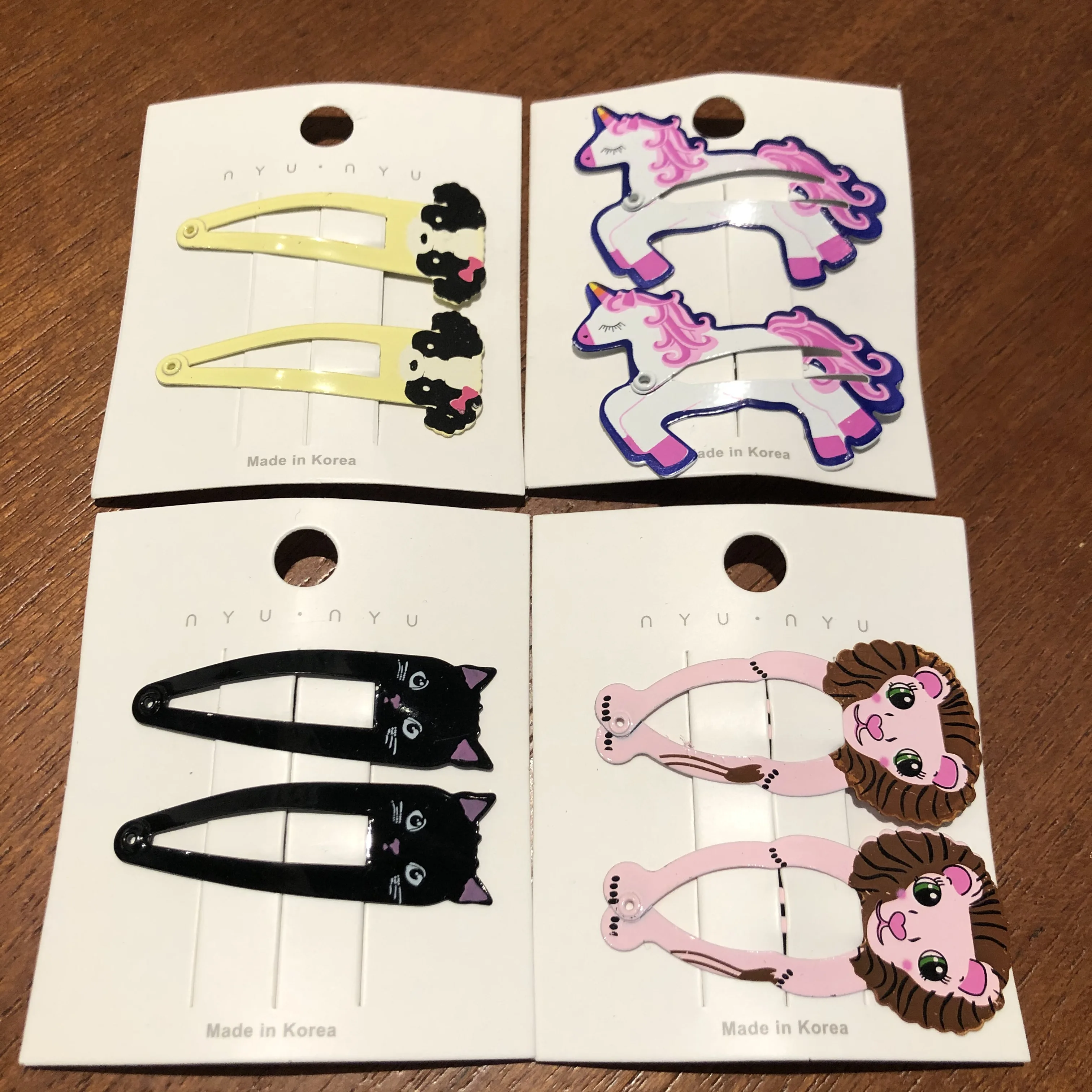 Металлическая заколка для волос с мультяшными животными 2 шт./компл. значок