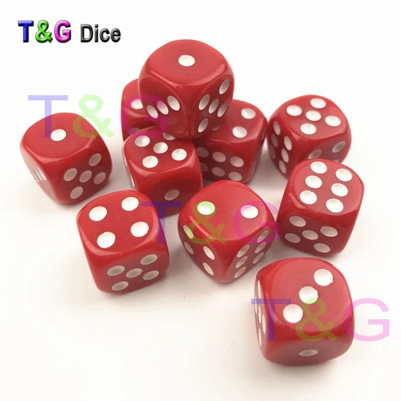 10 шт./компл. красочные стандартные игральные кости 6 сторонний 16 мм округлый угол