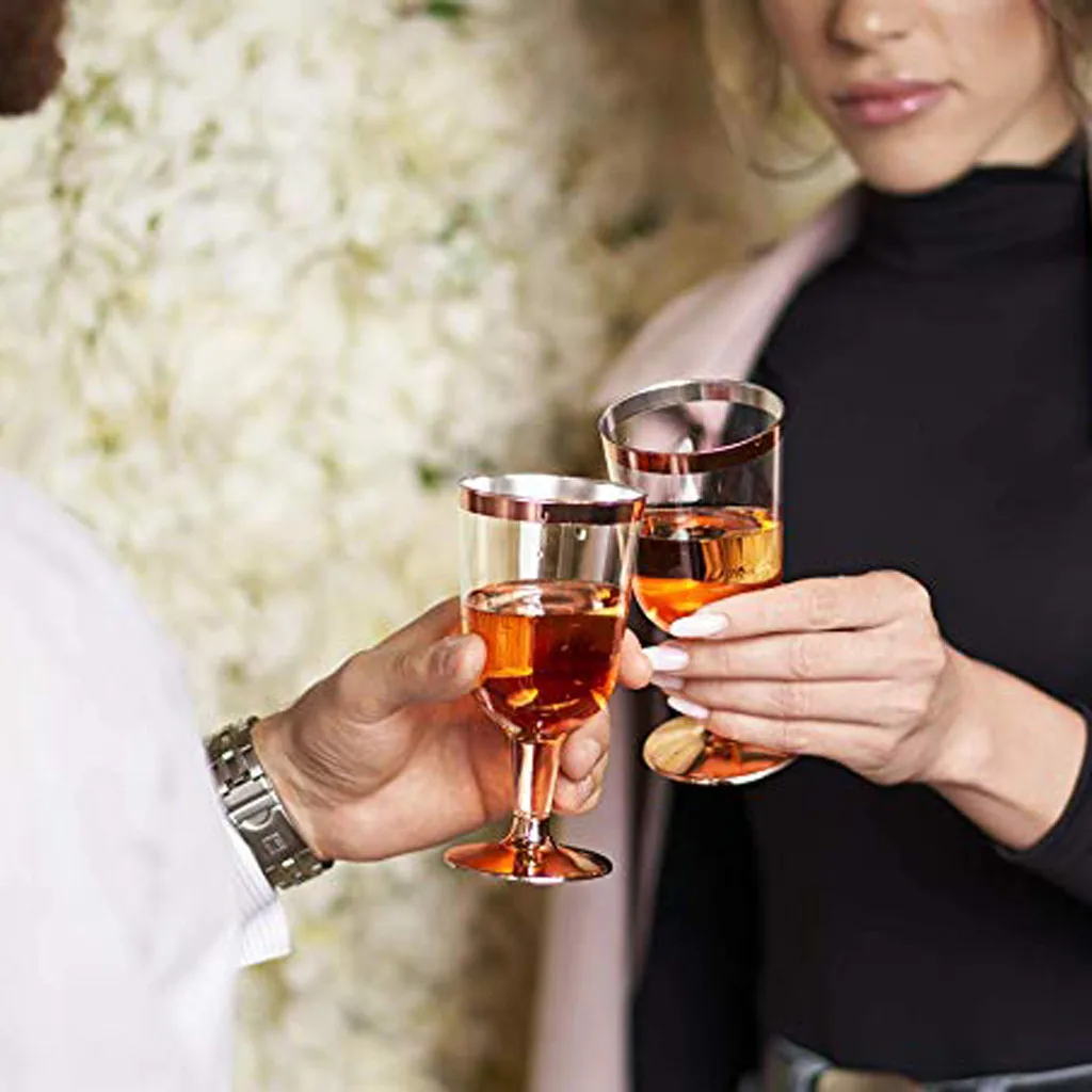 Пластиковый бокал для вина 6 шт. одноразовые стаканчики прочные свадьбы