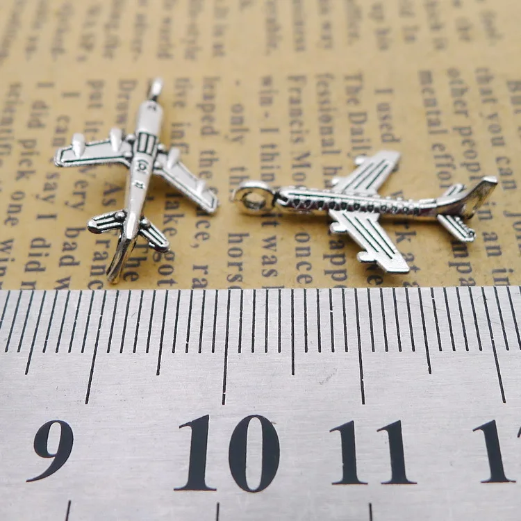 

LY885 21*15mm Alloy Airplane antique silver Retro Accessories charm pendant 50pcs/Bag 0.8G