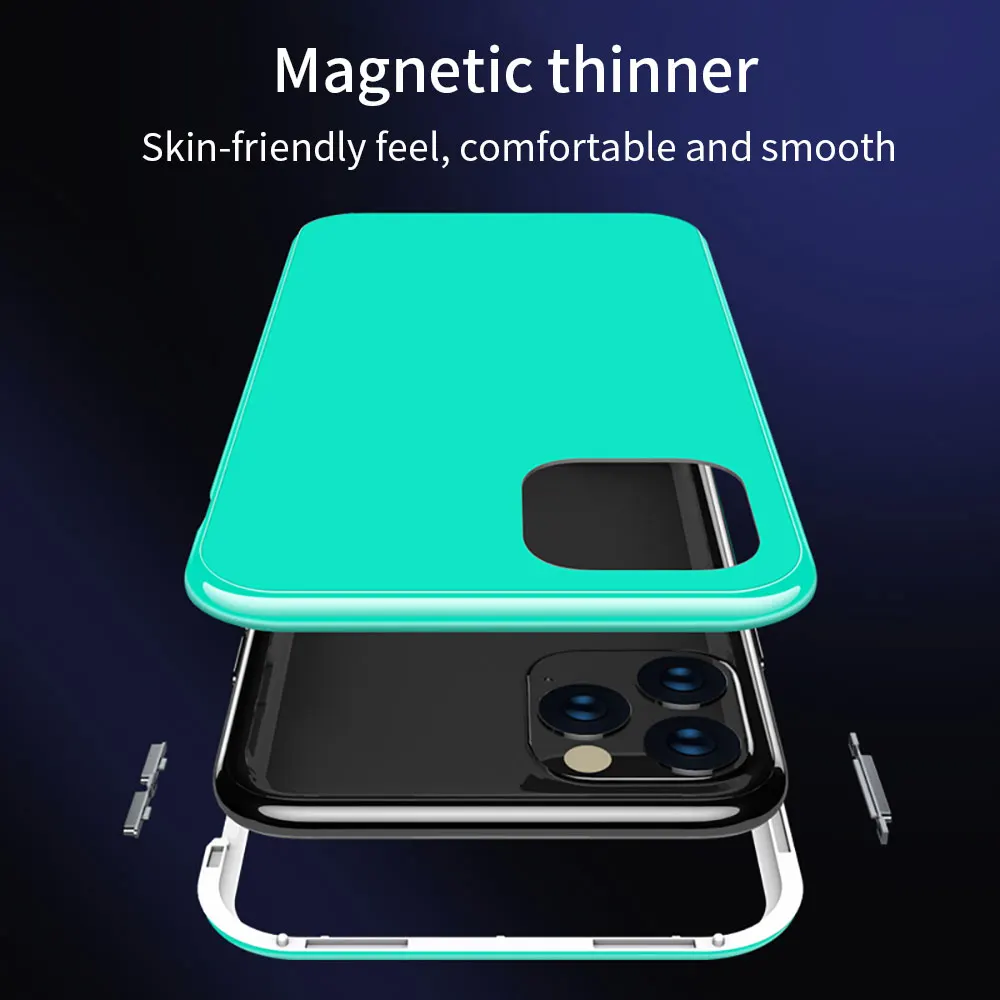 Металлический магнитный чехол KISSCASE для iPhone X 7 8 7plus 8plus 11 Pro Max XR XS MAX HD закаленное