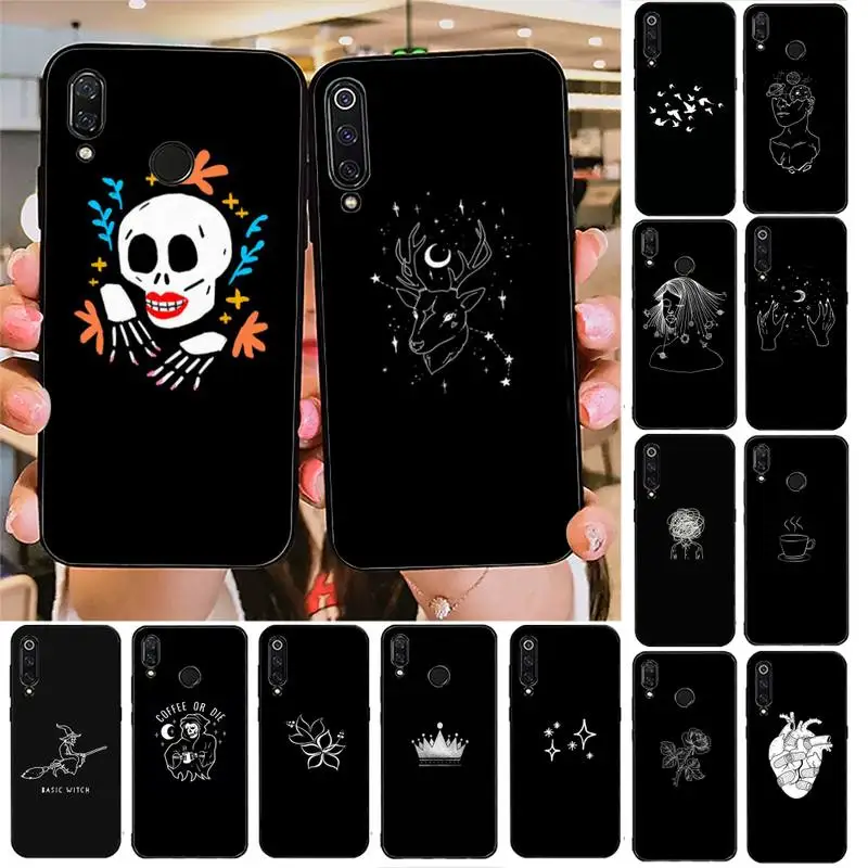 

YNDFCNB Black background pattern Phone Case For Redmi note 8Pro 8T 6Pro 6A 9 Redmi 8 7 7A note 5 5A note 7 case