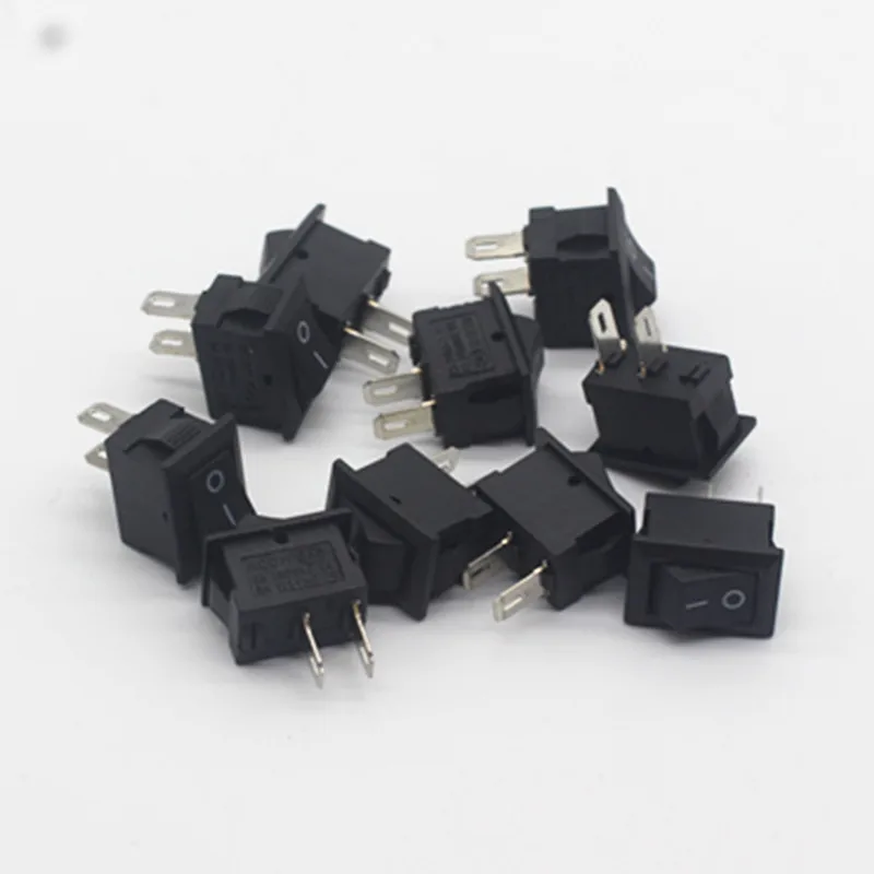 

10 шт. кулисный переключатель ZHRIVOER черный KCD11-101 3A/250V 10*15 мм