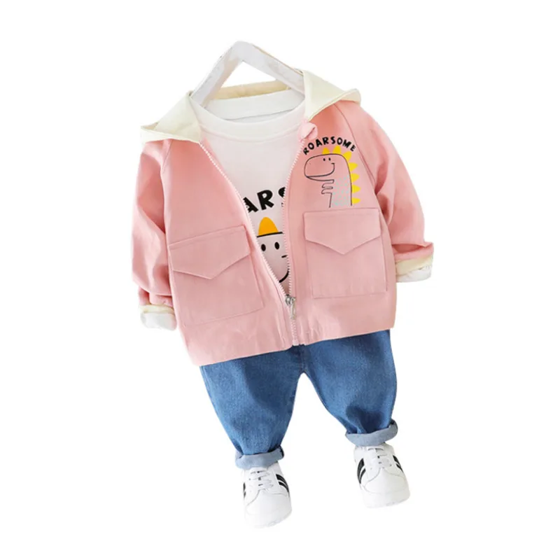 3 шт. детский осенний костюм с капюшоном футболка и штаны|Комплекты одежды для
