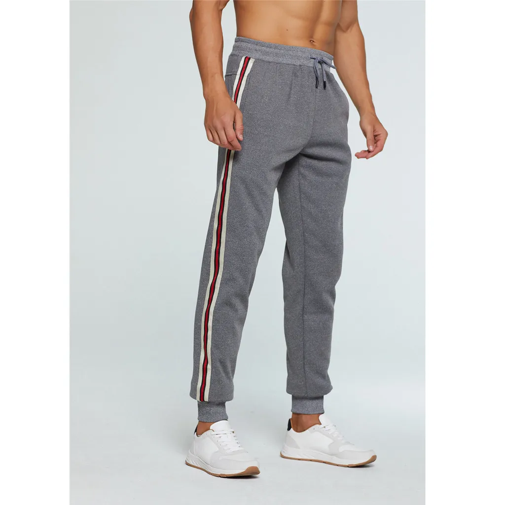Мужские спортивные штаны зимние плюшевые для бега Свободные повседневные